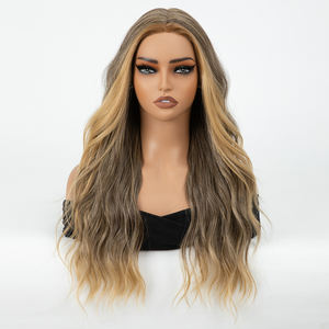 Perruque Lace Front Synthétique en Gros, Monofilament Transparent, Ondulation Naturelle, Résistante à la Chaleur, Sans Colle, pour Femmes - Product Image 3