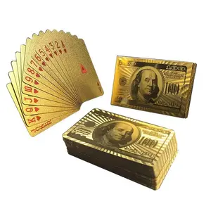AYPC atacado de alta qualidade com logotipo personalizado em folha de ouro e plástico para jogos de pôquer, cartas de jogo luxuosas à prova d'água