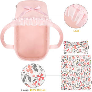 Ensemble <span class=keywords><strong>de</strong></span> berceau pour poupée avec auvent et couverture d'oreiller - Product Image 3