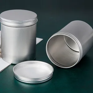 Récipient en étain personnalisé grand thé rond café <span class=keywords><strong>épices</strong></span> en aluminium 500 ml/g 16oz boîte en aluminium boîte de conserve pot cosmétique en aluminium avec boîte <span class=keywords><strong>personnalisée</strong></span> - Product Image 1