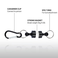 Mousqueton multifonctionnel portable avec boucle magnétique puissante et sangle anti-perte pour la pêche en plein air et l'alpinisme, en plastique