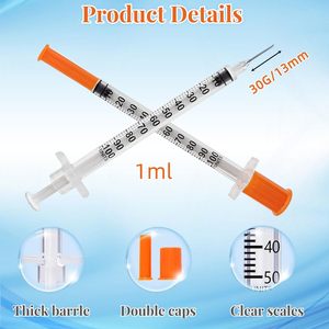 Seringue à insuline jetable de 1 ml/0,5 ml/0,3 ml, avec aiguille fixe 29/30G/31G, seringues de 1 ml avec aiguille U-100/U-40 pouvant être utilisées pour les animaux - Product Image 4