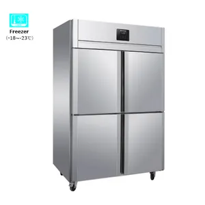RAWEN ICFZD 상업 야채 냉장고 4 문 스테인레스 스틸 냉동고 해산물 고기 frezeer