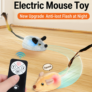 ของเล่นแมวและสุนัขแบบขนนกเคลื่อนไหวได้ ควบคุมด้วยรีโมท ชาร์จผ่าน USB พร้อมเซ็นเซอร์อัจฉริยะ สำหรับแมวเลี้ยงในบ้าน - Product Image 1