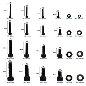 Stock 12.9 Lớp Thép Carbon 1060 Cái Bolt Và Nut Assortment Kit M2 M3 M4 M5 <span class=keywords><strong>Allen</strong></span> Bolt Hex Hexagon Ổ Cắm <span class=keywords><strong>Head</strong></span> <span class=keywords><strong>Cap</strong></span> Vít - Product Image 4