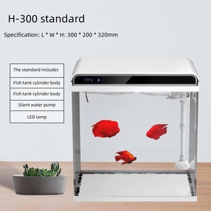 Aquarium intelligent ultra clair en verre de <span class=keywords><strong>30cm</strong></span> 38cm 48cm avec pompe à eau, filtre supérieur, affichage de la température pour le salon - Product Image 6