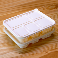 Vaisselle jetable écologique biodégradable et compostable en amidon de maïs, couvercle imperméable et résistant à l'huile, compatible micro-ondes