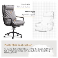 Chaise de bureau en cuir Ouyi, dossier confortable, réglable, style italien, modèle 710, pour patron, exécutif, domicile