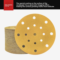 Disque de ponçage à crochets et boucles SANDFORCE de 6 pouces à 17 trous, disque abrasif anti-colmatage pour ponçage à sec, pour ponceuse pneumatique