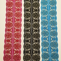 Bordure en dentelle polyester écologique africaine avec broderie personnalisée et strass 3D pour la décoration de robes, la confection de rubans et la broderie DIY