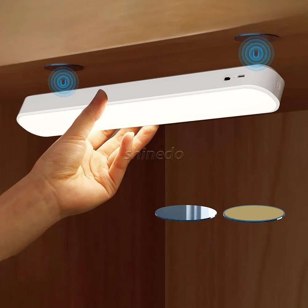 Luz LED de luz noturna LED sob o armário com sensor de movimento USB recarregável para armário de cozinha