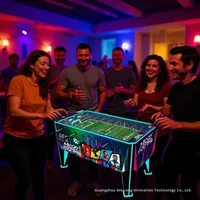 Wzl Table de football électronique d'arcade à monnayeur, jeu de société en acrylique, pour deux joueurs, parent-enfant