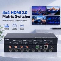 Matriks HDMI 4x4 4K60Hz 4 Input 4 Output dengan Ekstraksi Audio dan Kontrol IR RS232 IP Web GUI