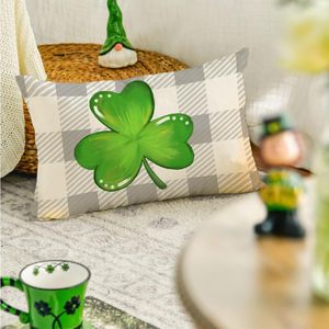 ชุดคลุมหมอนตกแต่งวันของ rabusofa st.patrick ปลอกหมอนลายสก๊อตควายลายสก๊อตสีเทาแชมร็อกสำหรับตกแต่งโซฟาในวันหยุดฤดูใบไม้ผลิ - Product Image 1