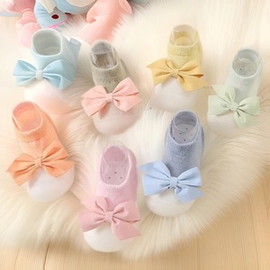 Bow Girl Baby Sock Shoes Princess Wind Baby Toddler Shoes Cute Cotton Anti Slip Soft <b>Sole</b> Baby Socks - Product Image 1