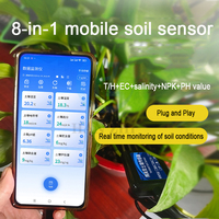 Sensor de Suelo 8 en 1 con USB Tipo-C, Versión 2026, para Medir Temperatura, Humedad, NPK, EC, Fertilidad y pH del Suelo en Agricultura Inteligente