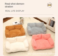 Ventes directes usine avec personnalisation : Canapé pour chien en peluche grande taille, lit pour animaux de compagnie avec design en fourrure de lapin, lit doux pour chat, chaud et confortable toute l'année