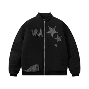 Giacca invernale Vintage spessa Varsity giacca 100% poliestere Canvas antivento cappotto Unisex traspirante con ricamo 3D - Product Image 1