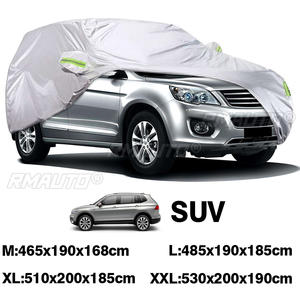 Housse de voiture universelle pour SUV, intérieure et extérieure, coupe-vent, anti-poussière, protection contre le soleil, la pluie et la neige, protection UV, housse de voiture argentée M/L/XL/XXL - Product Image 1