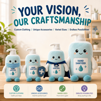 Peluche personnalisée désinfectante pour les mains, fabrication OEM/ODM directe usine, haute fidélité, cadeau d'hygiène en peluche, solutions de marque d'élite, plus un cadeau