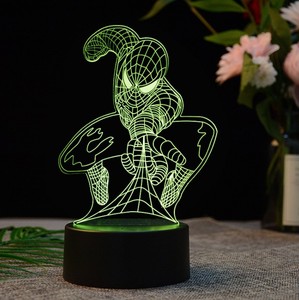 Newish Hologram Avengers 3D Illusion Anime Acrylic LED Lamp Kid's Room Decor Night <b>Light</b> Contemporary Remote <b>Rechargeable</b> - Product Image 6
