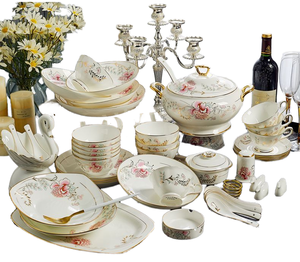 High-End Gold Applique Bone China Porcelain Dinnerware <b>Sets</b> Exquisite Tableware Home <b>Camping</b> Sustainable High Quality Utensils - Product Image 6