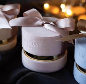 Luxury Box Wedding boxes Decoration Cylinder Candy Box with Cover Ribbon