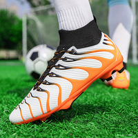 Chaussures de football à crampons hauts pour terrain synthétique, pour hommes et étudiants, pour entraînement et matchs en extérieur