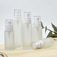 Bouteille de Lotion en verre givré avec pompe à Lotion pour emballage cosmétique, prix d'usine de gros, 20ml, 30ml, 40ml, 100ml