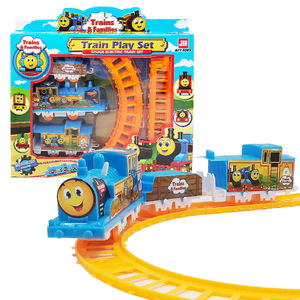 Train Play Set Electric Train Track Toy For Children Plastic Gauge <b>Model</b> With Motorized <b>Engine</b> And Curved Rails - Product Image 1