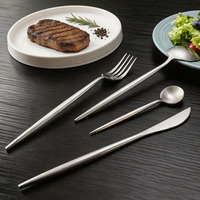 Ensemble de couverts de haute qualité, résistant au lave-vaisselle, couteau, cuillère, fourchette, en acier inoxydable 304, finition mate, pour restaurant, cantine