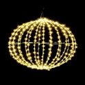 Lumières sphériques en métal LED pliables 3D, cadre en fer, lumières sphériques LED pour Noël, utilisation en extérieur, guirlande lumineuse en fil de cuivre LED