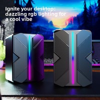 Mini haut-parleur USB 2.0 pour ordinateur de bureau, éclairé, avec son de haute qualité et caisson de basses