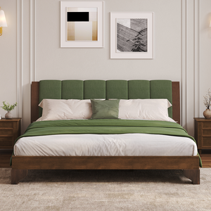 Struttura <span class=keywords><strong>Letto</strong></span> King Size in Legno di Teak con <span class=keywords><strong>Testiera</strong></span> Inclusa, <span class=keywords><strong>Letto</strong></span> Moderno Morbido Trapuntato, Colore <span class=keywords><strong>Verde</strong></span> Ecologico - Product Image 2