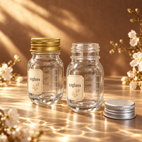 Bouteilles en verre graduées transparentes en gros avec bouchons à vis dorés ou argentés pour l'emballage d'échantillons de lotion et de cosmétiques