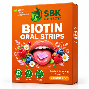 Tiras Orales de Biotina de Primera Calidad, Biotina y Vitamina E para el Crecimiento del Cabello, Uñas Fuertes, Piel Clara, Tiras Orales - Product Image 1