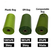 Sac à crottes jetable en PLA PBAT, entièrement Compostable, sac à crottes de chien en amidon de maïs biodégradable pour animaux de compagnie