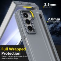 Coque de luxe mate en PC rigide avec protection métallique pour appareil photo et support pliable pour Samsung Galaxy Z Fold 5 6 4 3