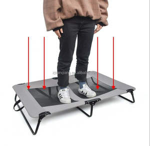 Indoor Outdoor Hot Sale Travel Atmungsaktives Kühlnetz Eisen rahmen Faltbares tragbares Haustier Erhöhtes Hunde bett - Product Image 5