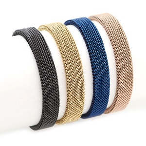 <span class=keywords><strong>Bracelet</strong></span> élastique en acier inoxydable pour hommes <span class=keywords><strong>Bracelet</strong></span> de printemps en <span class=keywords><strong>or</strong></span> marron bleu arc-en-ciel de couleurs mélangées personnalisé - Product Image 1