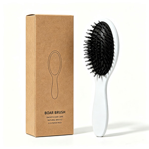 Brosse à cheveux double usage en poils de sanglier et nylon pour l'équilibrage du cuir chevelu et le volume à la racine, idéale pour les salons de coiffure (vente en gros) - Product Image 1