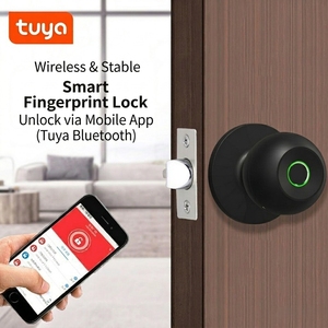 AUVINX Kunci Pintu <span class=keywords><strong>Digital</strong></span> Pintar Sidik Jari Smart <span class=keywords><strong>Door</strong></span> Lock Tuya BT Tanpa Kunci Deadbolt Knob Lock - Product Image 4