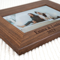 Marco Personalizado de Nogal Regalo de Navidad para Familia Marco de Fotos de Madera Decoración para el Hogar Marco de Fotos Grabado a Medida