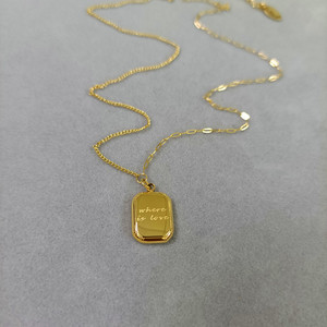 Mặt dây chuyền hình vuông đơn giản mạ vàng 18K bằng thép không gỉ, kiểu dáng thời trang không phai màu, chuỗi dây kiểu dáng con rắn dành cho nữ - Product Image 4