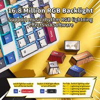 Keyboard Mekanik Nirkabel Plastik Baru AULA F99PRO, Hot Swappable, RGB Backlit, 2.4GHz/USB-C, Gaming, Ergonomis