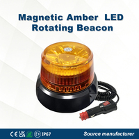Nouvelles Balises Rotatives Magnétiques LED Ambre 12W, Motif Clignotant Rotatif en Option, Étanchéité IP67, Résistantes à la Poussière et Robustes