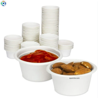 Gobelets à sauce 1oz & 2 oz Gobelets polyvalents en fibre de canne à sucre biodégradables naturels