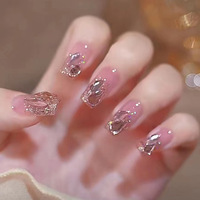 Venta al por Mayor de Fábrica: 24 Uñas Artificiales Reutilizables de ABS, Marca Privada Personalizada, Uñas Postizas de Cobertura Completa con Empaque