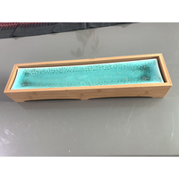 Plateau de service à sushi en céramique classique avec support en bambou, vaisselle en porcelaine multifonctionnelle à finition brillante, idéal comme cadeau de pendaison de crémaillère