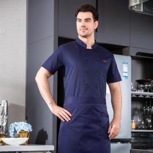 Divisa da <span class=keywords><strong>Chef</strong></span> Estiva Personalizzata di Alta Gamma a Maniche Corte, Traspirante, per Ristoranti, Bar e Hotel - Product Image 4